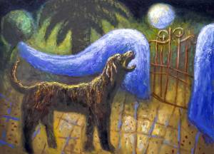 Cane che abbaia alla luna